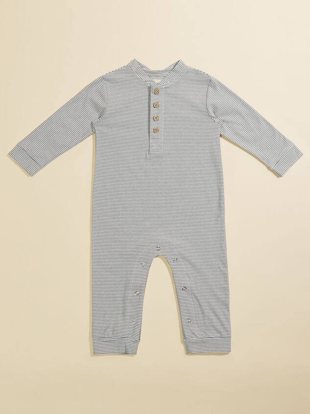 Tyler Striped Henley Jumpsuit by Me + Henry - TULLABEE