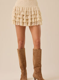 Camila Tiered Lace Mini Skirt Detail 3 - TULLABEE