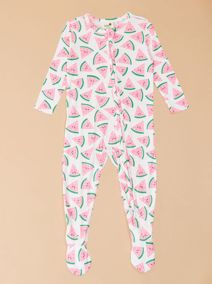 Watermelon Hearts Footie - TULLABEE