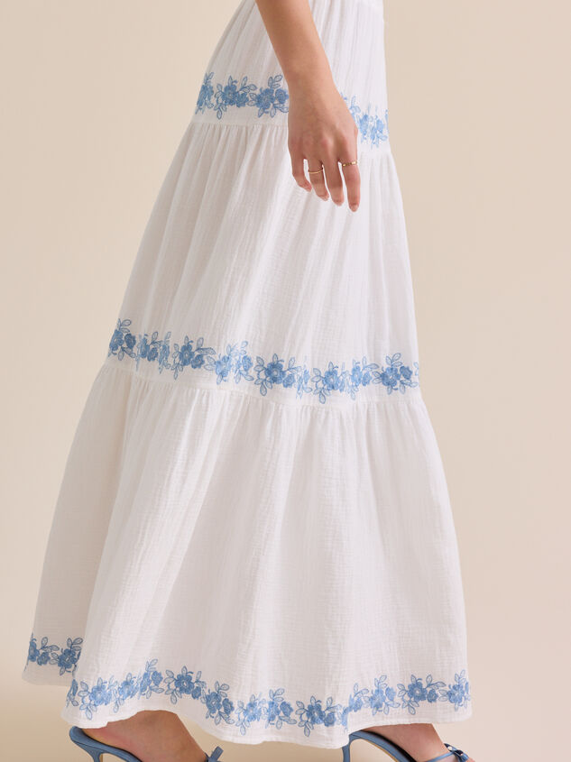 Addy Embroidered Maxi Skirt Detail 4 - TULLABEE