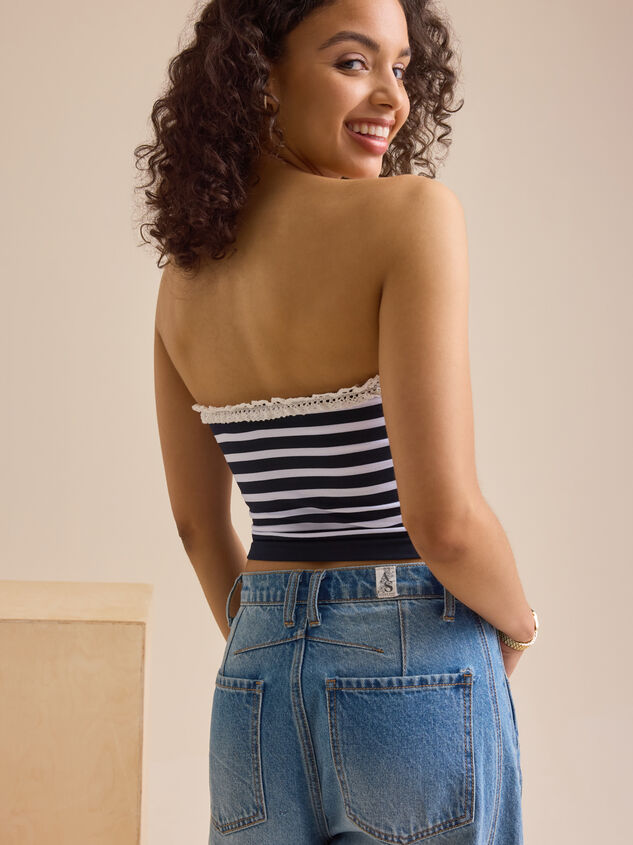 Addi Strapless Striped Cami Detail 4 - TULLABEE