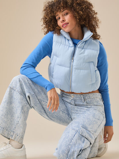 Nora Cropped Puffer Vest - TULLABEE