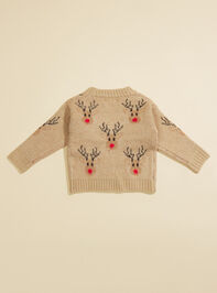 Reindeer Toddler Knit Sweater Detail 3 - TULLABEE
