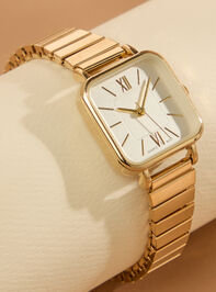 Square Face Stretch Watch Detail 2 - TULLABEE