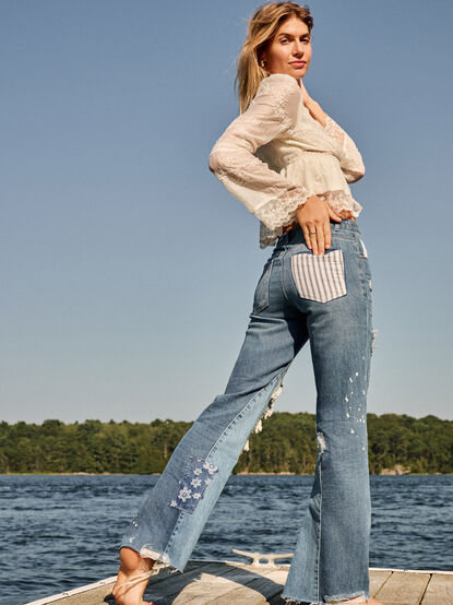 Keri Patchwork Flare Jean - TULLABEE