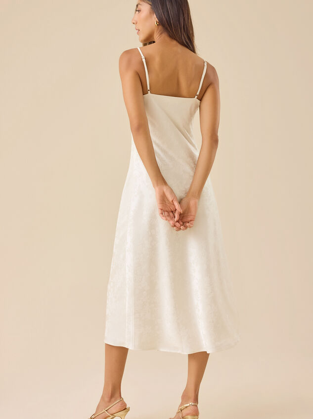 Olandria Satin Midi Dress Detail 5 - TULLABEE