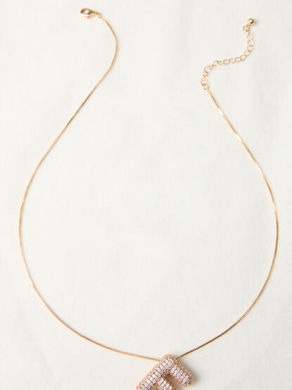 18K Gold Monogram Charm Necklace - F - TULLABEE