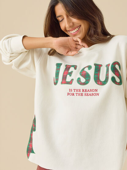 Jesus is the Reason Plaid Pullover - TULLABEE