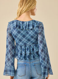 Ivey Plaid Babydoll Top Detail 5 - TULLABEE