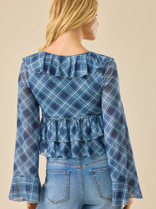 Ivey Plaid Babydoll Top Detail 5 - TULLABEE
