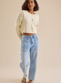 Cherish Beaded Martini Cropped Sweater Detail 4 - TULLABEE