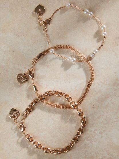 Belle Mesh Chain Bracelet Stack - TULLABEE
