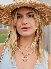 Fabric Open Heart Necklace - TULLABEE