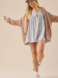 Evie Striped Denim Romper Detail 2 - TULLABEE