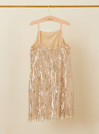 Arabella Fringe Sequin Youth Dress Detail 3 - TULLABEE