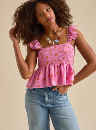 Margot Embroidered Babydoll Top Detail 2 - TULLABEE
