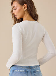 Clarissa Lace Ribbed Top Detail 5 - TULLABEE