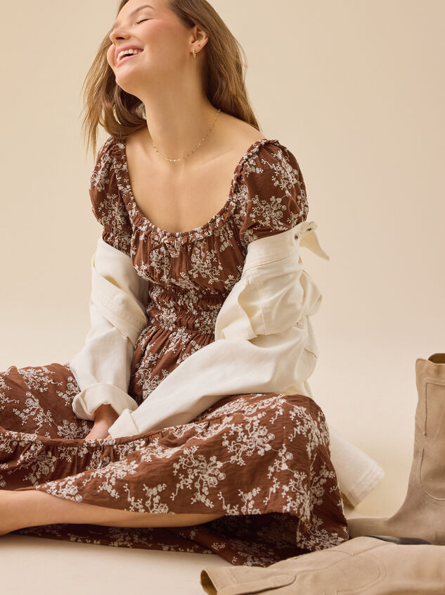 Aura Floral Maxi Dress Detail 5 - TULLABEE