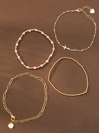 Gold Cross Bracelet Set - TULLABEE