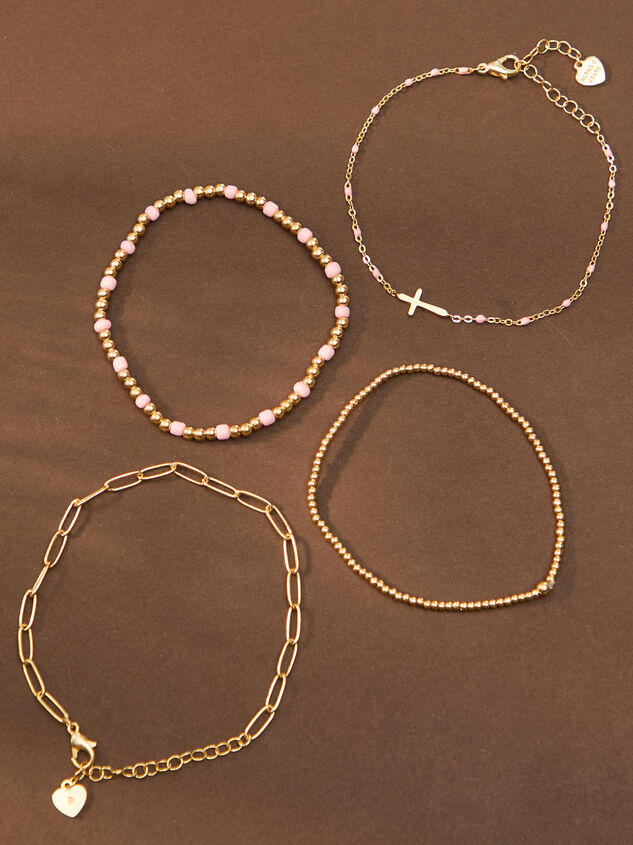 Gold Cross Bracelet Set Detail 2 - TULLABEE