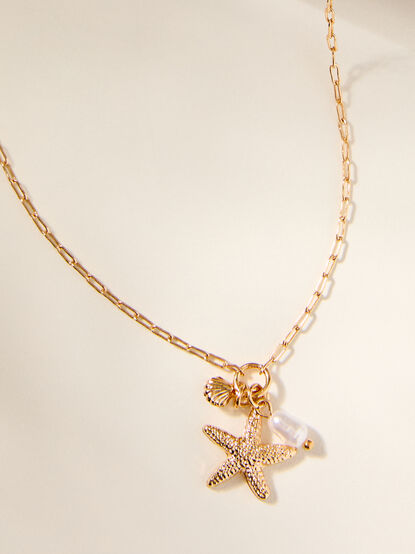 Starfish Cluster Charm Necklace - TULLABEE