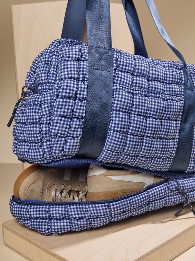 On The Go Gingham Quilted Tote Detail 5 - TULLABEE