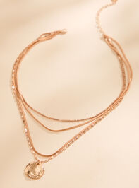 Layered Hammered Coin Necklace Detail 2 - TULLABEE