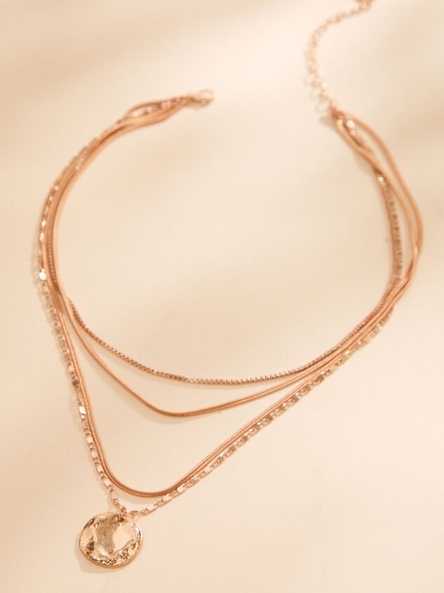Layered Hammered Coin Necklace Detail 2 - TULLABEE