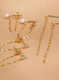 18K Gold Skylar Chain Earring Set - TULLABEE