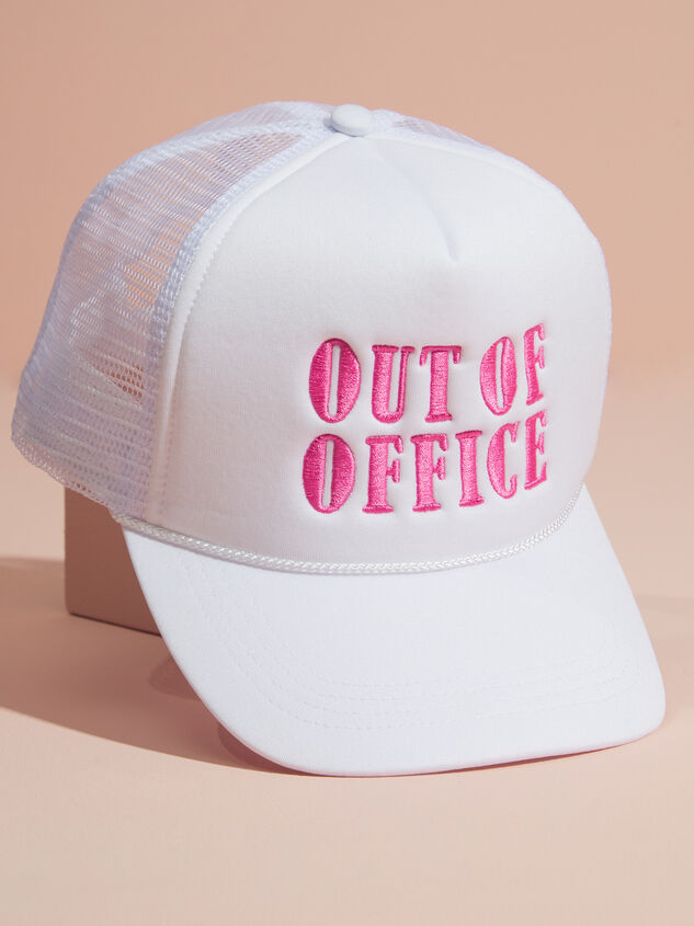 Out of Office Trucker Hat Detail 2 - TULLABEE