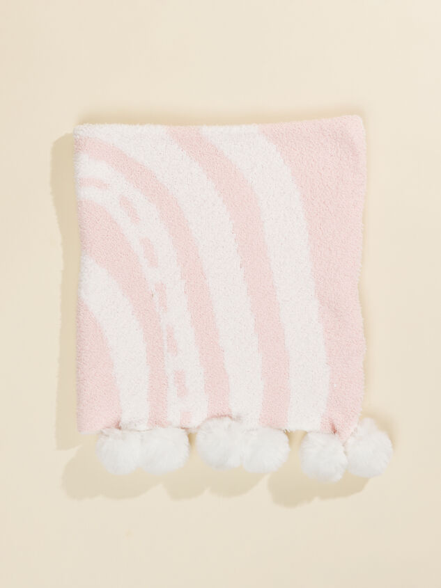 Pink Rainbow Chenille Blanket Detail 1 - TULLABEE