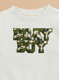 Bday Boy Camo Patch Sweatshirt Detail 2 - TULLABEE