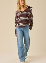 Kayla Oversize Striped Sweater Detail 4 - TULLABEE