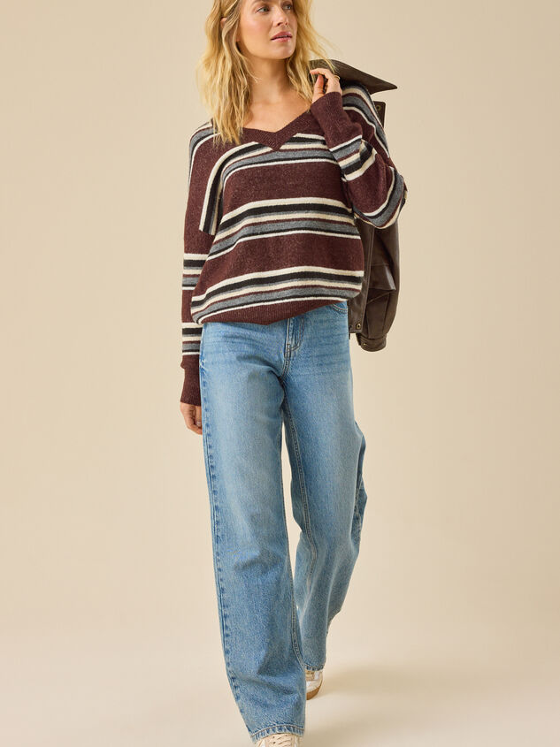 Kayla Oversize Striped Sweater Detail 4 - TULLABEE