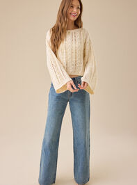 Milly Open Weave Cable Knit Sweater Detail 4 - TULLABEE