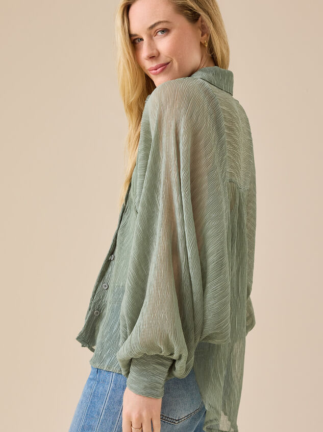 Arie Chiffon Button Down Top Detail 5 - TULLABEE