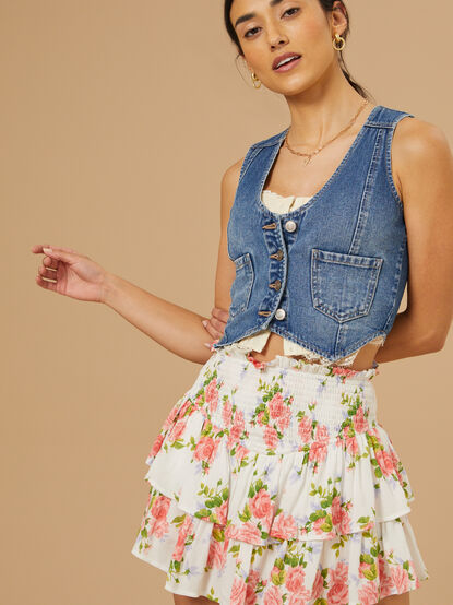 Gracelynn Smocked Floral Skirt - TULLABEE
