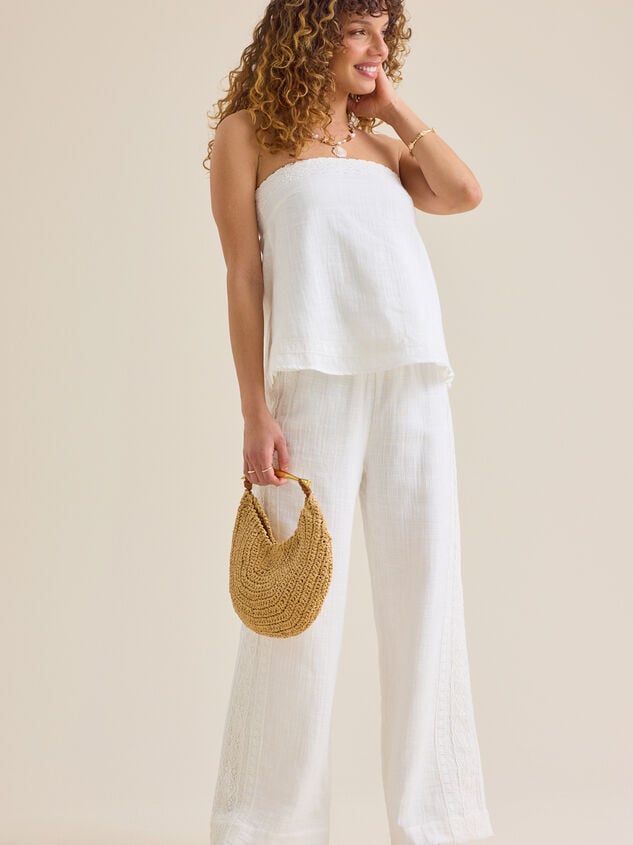 Georgia Lace Gauze Pants Detail 4 - TULLABEE