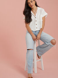 Haley Gauze Button Up Top - TULLABEE
