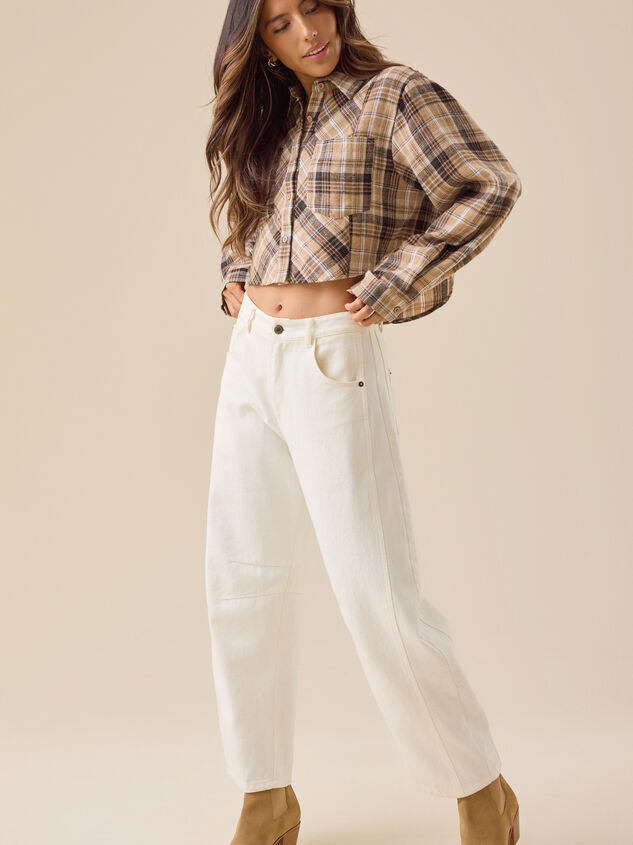 Willow Cropped Plaid Top Detail 5 - TULLABEE