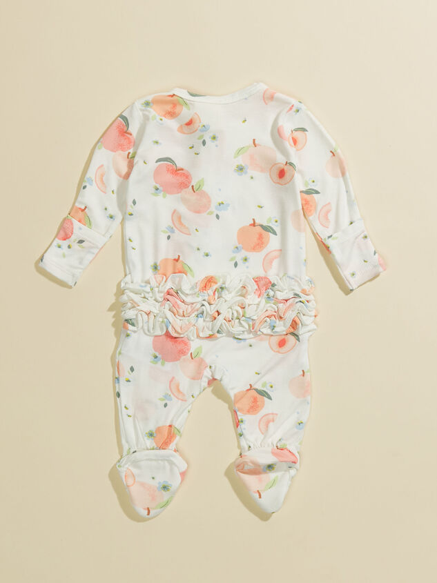 Peach Ruffle Footie Detail 2 - TULLABEE