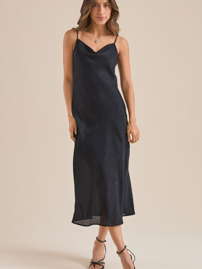 Eva Satin Midi Dress - TULLABEE