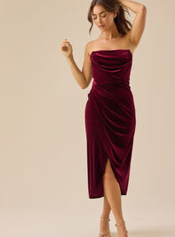 Covina Strapless Velvet Dress Detail 2 - TULLABEE