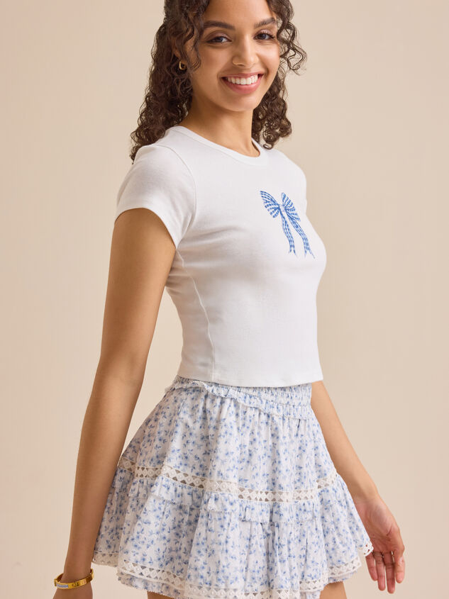 Gingham Bow Baby Tee Detail 4 - TULLABEE