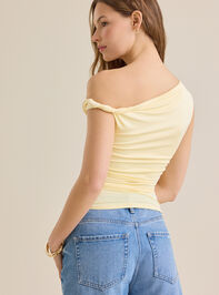 Annie Asymmetrical Twist Neck Top Detail 5 - TULLABEE