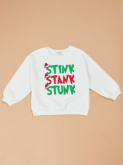 Stink Stank Stunk Graphic Sweatshirt - TULLABEE