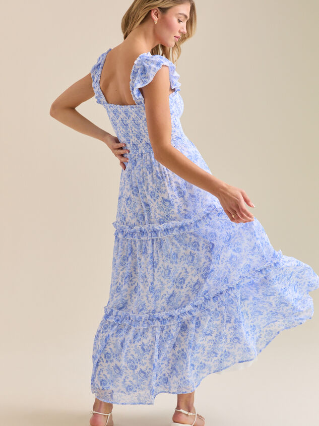 Blaire Ruffle Maxi Dress Detail 5 - TULLABEE