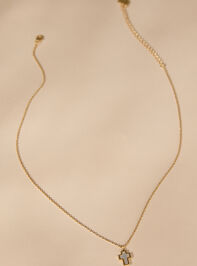 18K Gold Friend In Jesus Cross Necklace - TULLABEE
