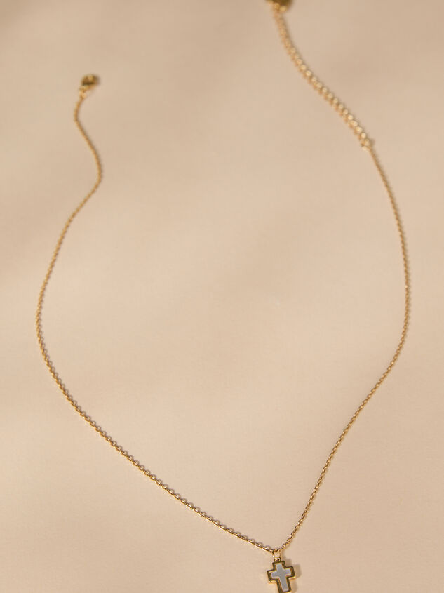 18K Gold Friend In Jesus Cross Necklace - TULLABEE