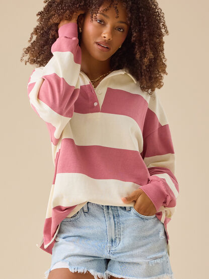 Landon Rugby Stripe Polo - TULLABEE